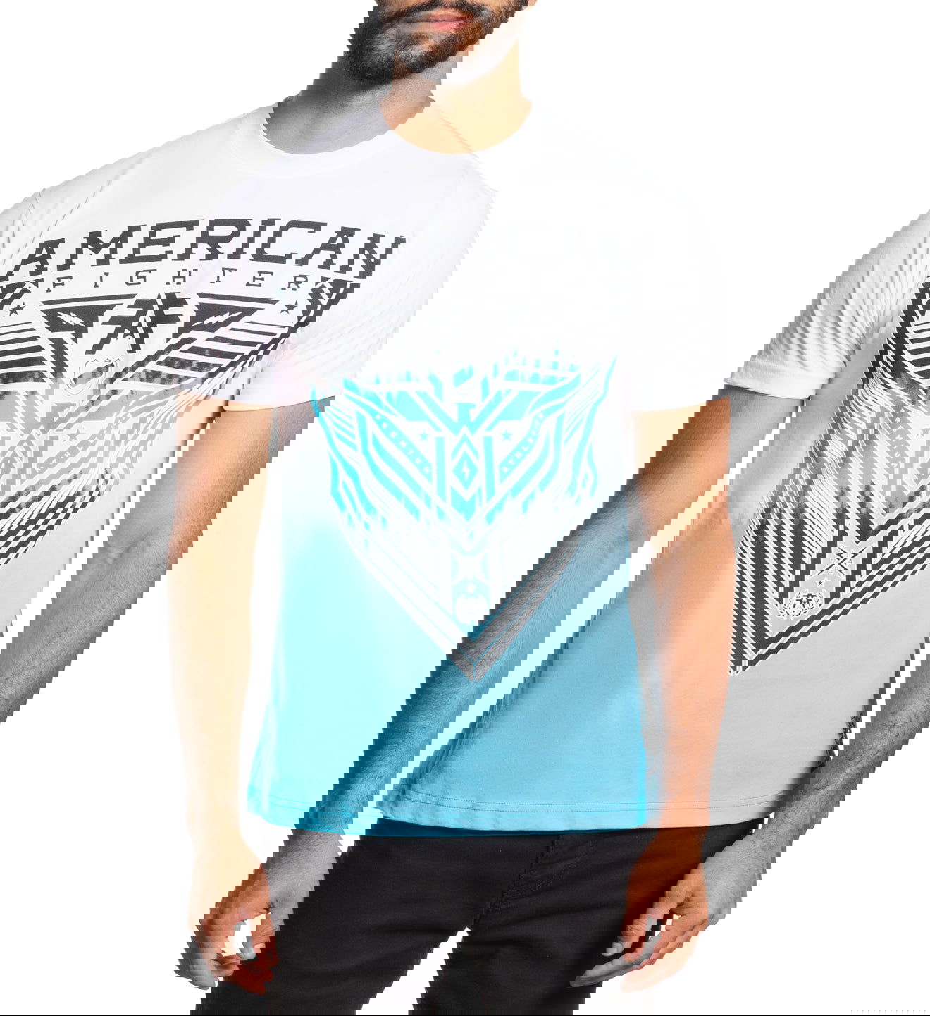 【MODERNIF】America Lettering Short Sleeve T-shirt Millhurst - American Fighter